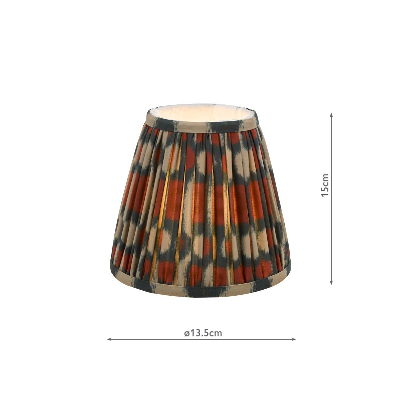 Dar-IKA2625 - Ikat - Shade Only - 15 cm Red & Green Cotton Shade