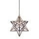 Dar-ILA0175 - Ilario - Small Star Antique Brass with Glass Hanging Pendant