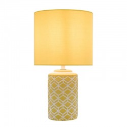 Ilona - Yellow & White Ceramic Table Lamp with Yellow Shade Ilona - Yellow & White Ceramic Table Lamp with Yellow Shade