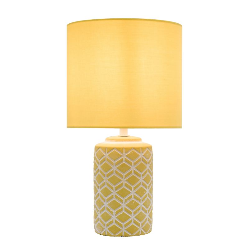 Dar_Vol3-ILO4211 - Ilona - Yellow & White Ceramic Table Lamp with Yellow Shade