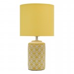 Ilona - Yellow & White Ceramic Table Lamp with Yellow Shade Ilona - Yellow & White Ceramic Table Lamp with Yellow Shade