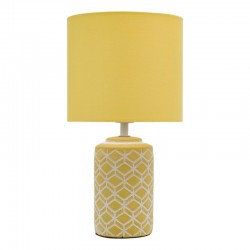 Ilona - Yellow & White Ceramic Table Lamp with Yellow Shade Ilona - Yellow & White Ceramic Table Lamp with Yellow Shade