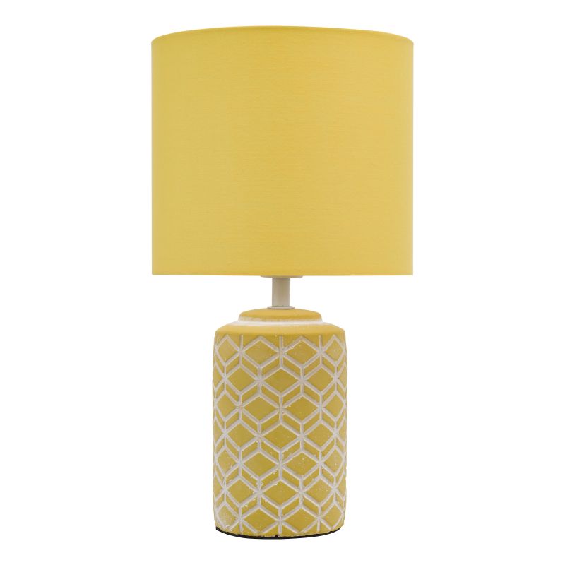 Dar_Vol3-ILO4211 - Ilona - Yellow & White Ceramic Table Lamp with Yellow Shade