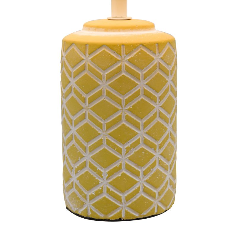 Dar_Vol3-ILO4211 - Ilona - Yellow & White Ceramic Table Lamp with Yellow Shade