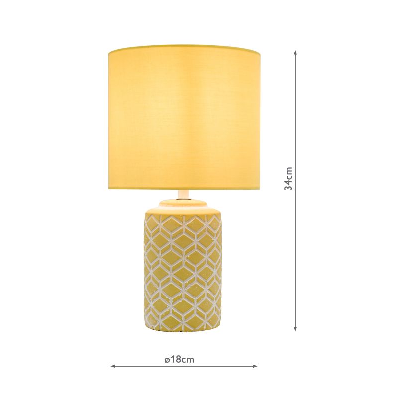 Dar_Vol3-ILO4211 - Ilona - Yellow & White Ceramic Table Lamp with Yellow Shade