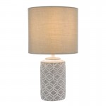Ilona - Grey & White Ceramic Table Lamp with Grey Shade