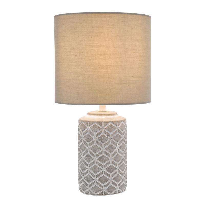 Dar_Vol3-ILO4239 - Ilona - Grey & White Ceramic Table Lamp with Grey Shade