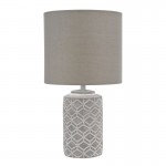 Ilona - Grey & White Ceramic Table Lamp with Grey Shade