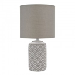 Ilona - Grey & White Ceramic Table Lamp with Grey Shade Ilona - Grey & White Ceramic Table Lamp with Grey Shade