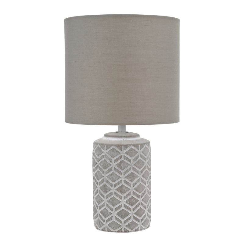 Dar_Vol3-ILO4239 - Ilona - Grey & White Ceramic Table Lamp with Grey Shade