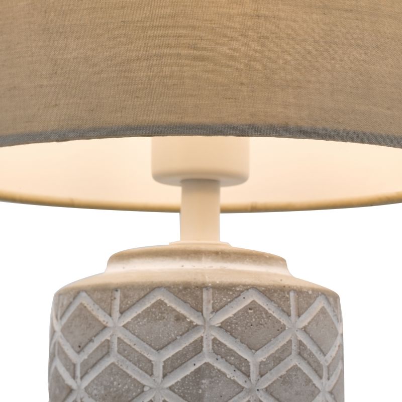 Dar_Vol3-ILO4239 - Ilona - Grey & White Ceramic Table Lamp with Grey Shade