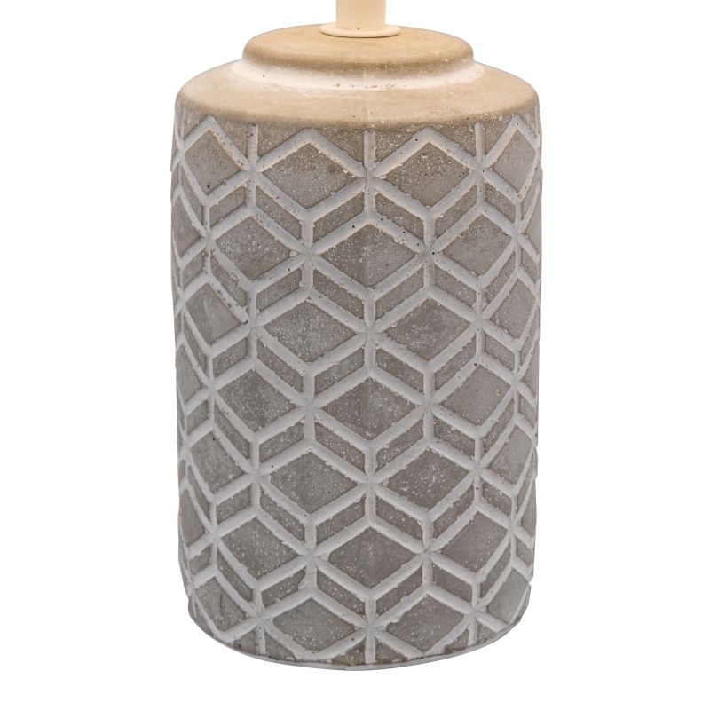 Dar_Vol3-ILO4239 - Ilona - Grey & White Ceramic Table Lamp with Grey Shade