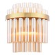Dar-IMA0935 - Imani - Natural Brass 2 Light Wall Lamp with Champagne Ribbed Glass