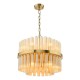 Dar-IMA1235 - Imani - Natural Brass 12 Light Centre Fitting with Champagne Ribbed Glass