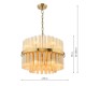 Dar-IMA1235 - Imani - Natural Brass 12 Light Centre Fitting with Champagne Ribbed Glass