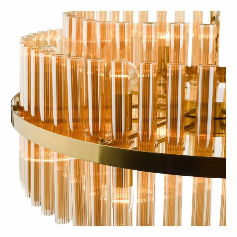 Dar-IMA1635 - Imani - Natural Brass 16 Light Centre Fitting with Champagne Ribbed Glass
