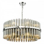Imani - Chrome 16 Light Centre Fitting with Smoked Ribbed Glass