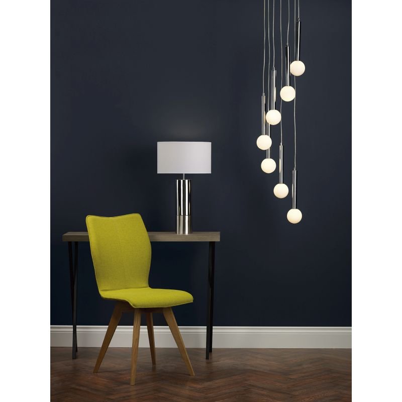 Dar-ING4250 - Ingleby - Two Tone Brushed Chrome with Shade Table Lamp