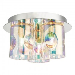 Inter - Chrome 3 Light Ceiling Lamp with Multicolour Glass Inter - Chrome 3 Light Ceiling Lamp with Multicolour Glass