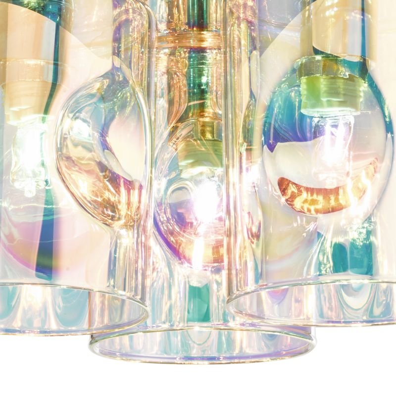 Dar-INT5350 - Inter - Multicolour Glass with Chrome 3 Light Ceiling Lamp