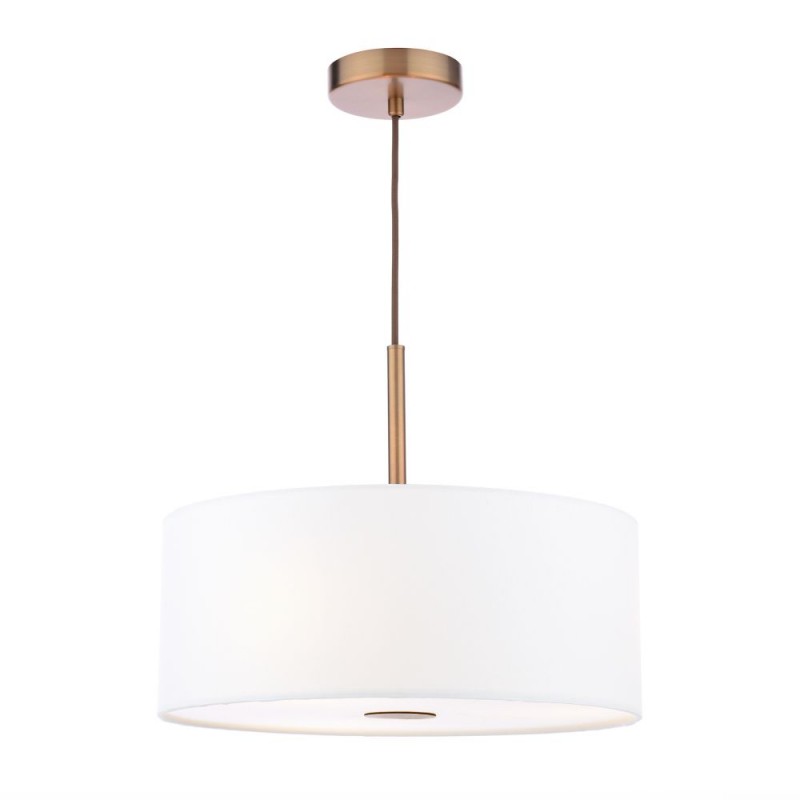 Dar-ISL1063 - Isla - Antique Bronze 3 Light Pendant with Ivory Shade ∅ 40 cm