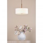 Isla - Antique Bronze 3 Light Pendant with Ivory Shade ∅ 40 cm