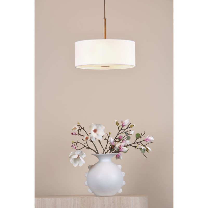 Dar-ISL1063 - Isla - Antique Bronze 3 Light Pendant with Ivory Shade ∅ 40 cm