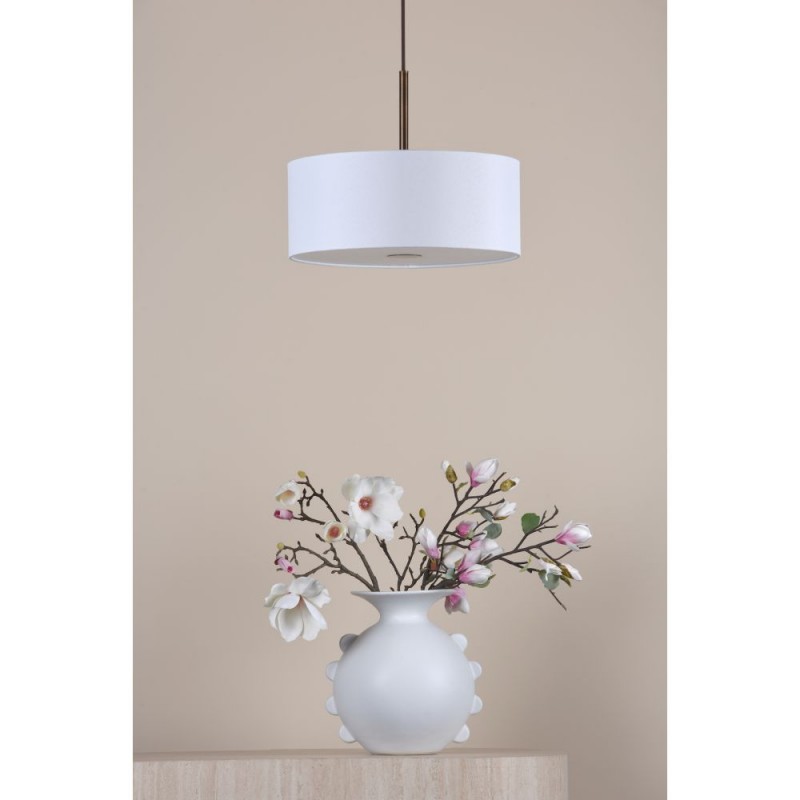 Dar-ISL1063 - Isla - Antique Bronze 3 Light Pendant with Ivory Shade ∅ 40 cm