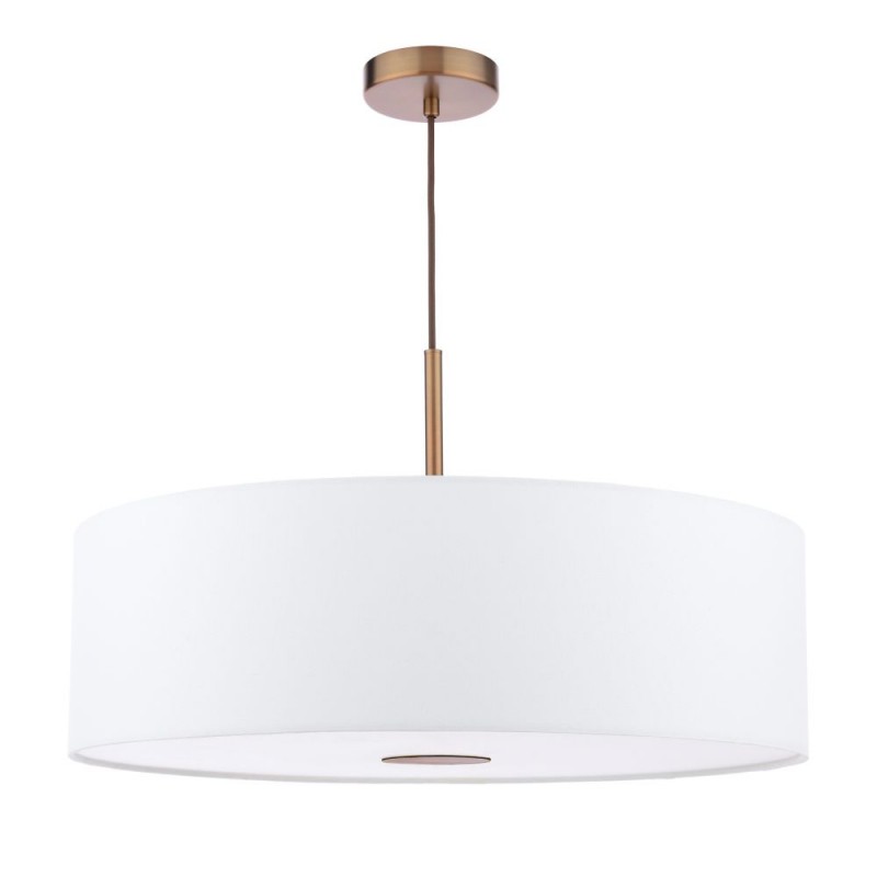 Dar-ISL1763 - Isla - Antique Bronze 3 Light Pendant with Ivory Shade ∅ 60 cm
