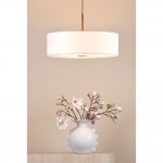 Isla - Antique Bronze 3 Light Pendant with Ivory Shade ∅ 60 cm