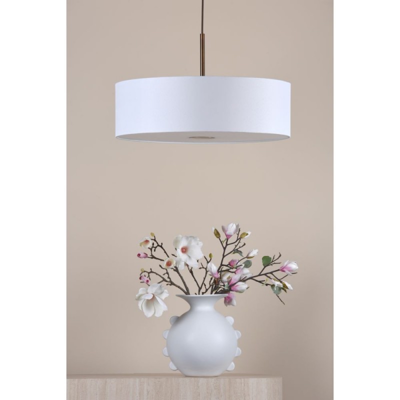 Dar-ISL1763 - Isla - Antique Bronze 3 Light Pendant with Ivory Shade ∅ 60 cm