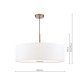 Dar-ISL1763 - Isla - Antique Bronze 3 Light Pendant with Ivory Shade ∅ 60 cm