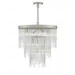 Isla - Chrome 7 Light Pendant with Clear Glass Rods  Isla - Chrome 7 Light Pendant with Clear Glass Rods