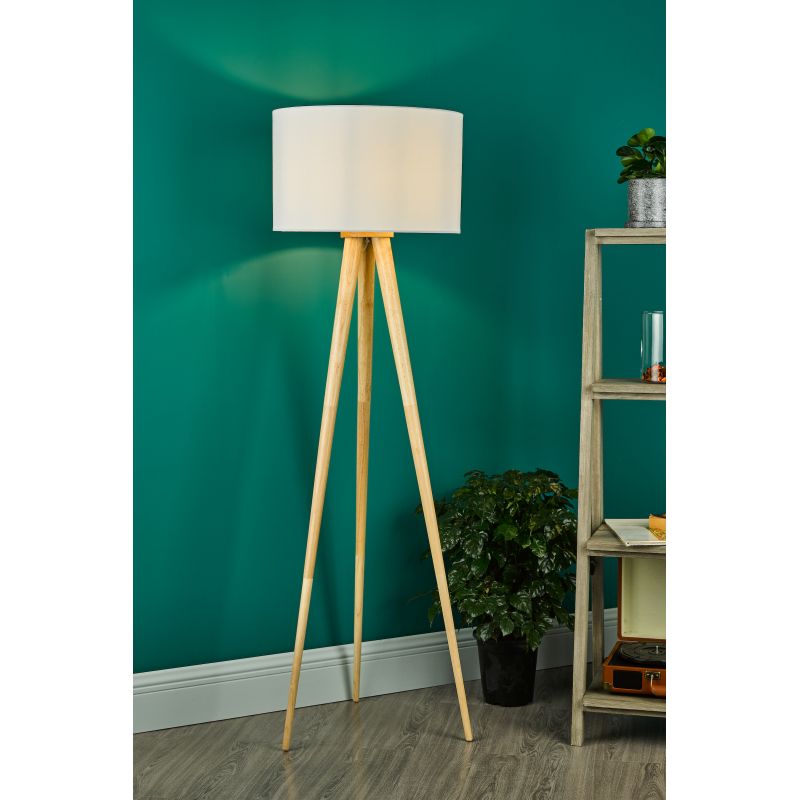 Dar-IVO4943 - Ivor - Base Only - Light Wooden Floor Lamp