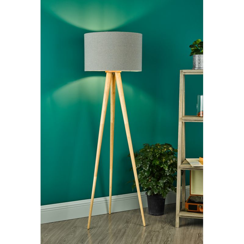 Dar-IVO4943 - Ivor - Base Only - Light Wooden Floor Lamp