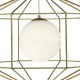 Dar-IZM0135 - Izmir - Antique Gold Hexagonal and Opal Glass Pendant