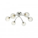 Izzy - Chrome 6 Light Semi Flush with Twisted Glass Izzy - Chrome 6 Light Semi Flush with Twisted Glass