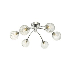 Izzy - Chrome 6 Light Semi Flush with Twisted Glass Izzy - Chrome 6 Light Semi Flush with Twisted Glass