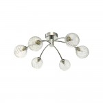 Izzy - Chrome 6 Light Semi Flush with Twisted Glass Izzy - Chrome 6 Light Semi Flush with Twisted Glass