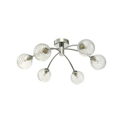 Izzy - Chrome 6 Light Semi Flush with Twisted Glass Izzy - Chrome 6 Light Semi Flush with Twisted Glass