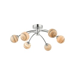 Izzy - Chrome 6 Light Semi-Flush with Marble Glass Izzy - Chrome 6 Light Semi-Flush with Marble Glass