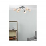 Izzy - Chrome 6 Light Semi-Flush with Marble Glass Izzy - Chrome 6 Light Semi-Flush with Marble Glass
