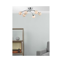 Izzy - Chrome 6 Light Semi-Flush with Marble Glass Izzy - Chrome 6 Light Semi-Flush with Marble Glass