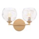 Dar_Vol3-IZZ0935-16 - Izzy - Painted Gold 2 Light Wall Lamp with Amber Dimpled Glass