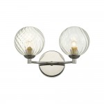 Izzy - Chrome Twin Wall Lamp with Twisted Clear Glass Izzy - Chrome Twin Wall Lamp with Twisted Clear Glass