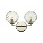 Izzy - Chrome Twin Wall Lamp with Twisted Clear Glass Izzy - Chrome Twin Wall Lamp with Twisted Clear Glass