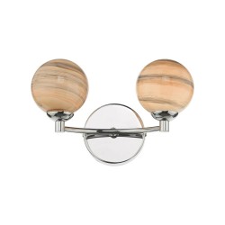 Izzy - Chrome 2 Light Wall Lamp with Marble Glass Izzy - Chrome 2 Light Wall Lamp with Marble Glass