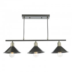 Jalen - Antique Brass & Graphite 3 Light over Island Fitting Jalen - Antique Brass & Graphite 3 Light over Island Fitting