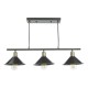 Dar-JAL0361 - Jalen - Graphite Antique Brass 3 Light over Island Fitting