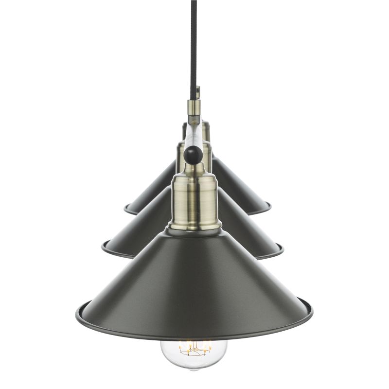 Dar-JAL0361 - Jalen - Antique Brass & Graphite 3 Light over Island Fitting